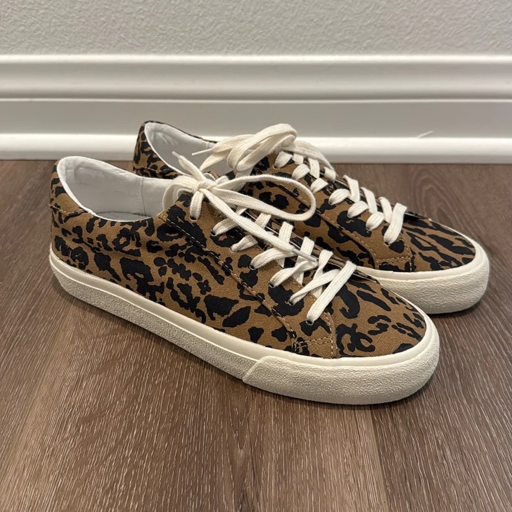 Madewell Sidewalk Low-Top Sneakers in Leopard Print Recycled Canvas